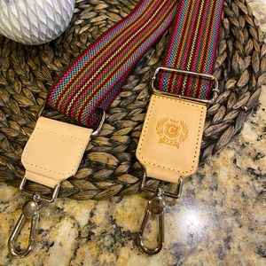 Consuela pink webbed crossbody strap